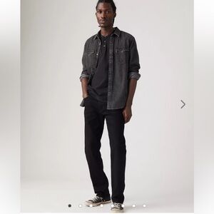 Levi's 502 Taper Fit Men's Black Jeans (W38 L30)